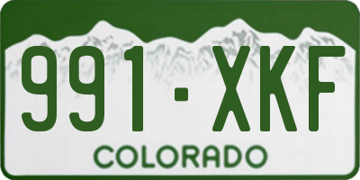 CO license plate 991XKF