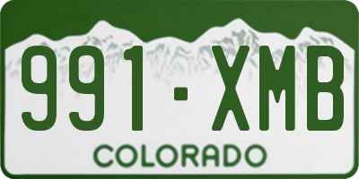 CO license plate 991XMB