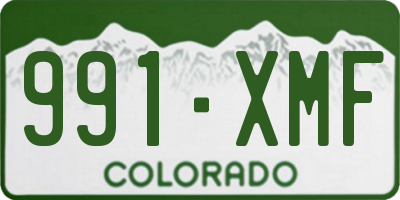 CO license plate 991XMF
