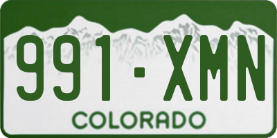 CO license plate 991XMN