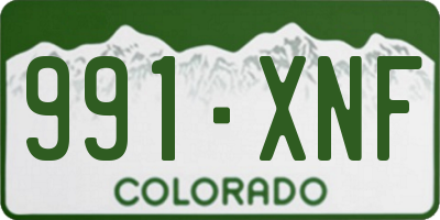 CO license plate 991XNF