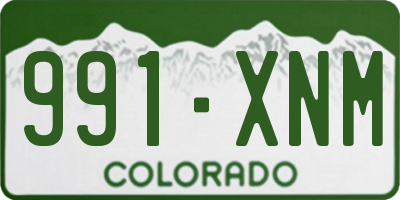 CO license plate 991XNM