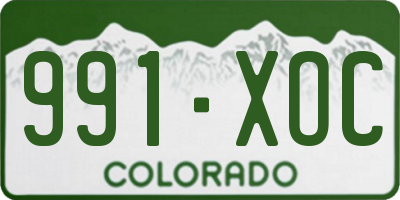 CO license plate 991XOC