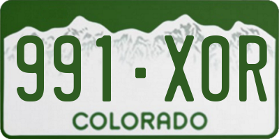 CO license plate 991XOR