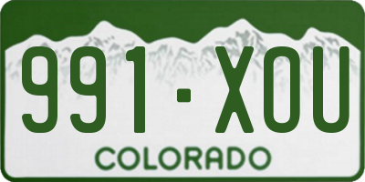 CO license plate 991XOU