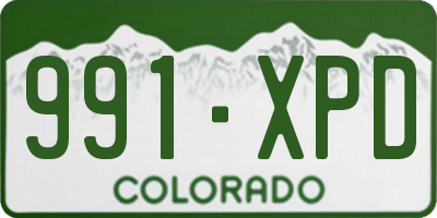CO license plate 991XPD