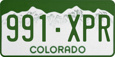 CO license plate 991XPR