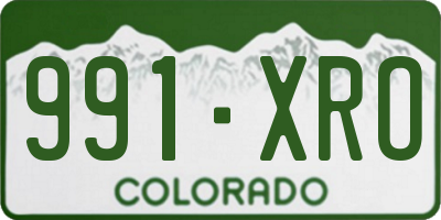 CO license plate 991XRO