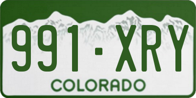 CO license plate 991XRY