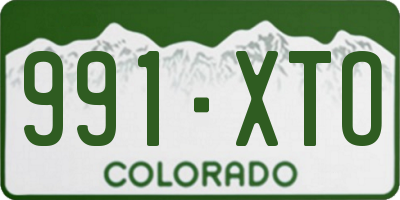CO license plate 991XTO