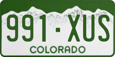 CO license plate 991XUS
