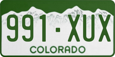 CO license plate 991XUX