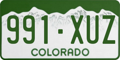 CO license plate 991XUZ