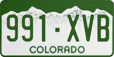CO license plate 991XVB