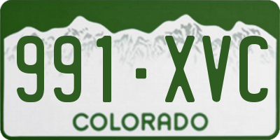 CO license plate 991XVC
