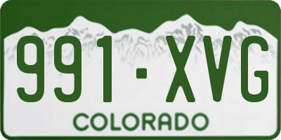 CO license plate 991XVG