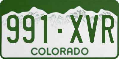 CO license plate 991XVR