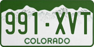 CO license plate 991XVT