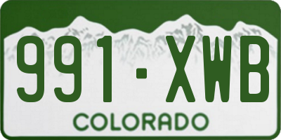 CO license plate 991XWB