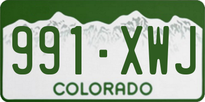 CO license plate 991XWJ