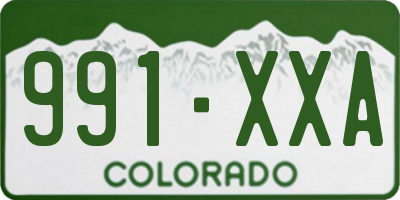 CO license plate 991XXA