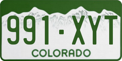 CO license plate 991XYT
