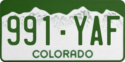 CO license plate 991YAF