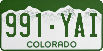 CO license plate 991YAI