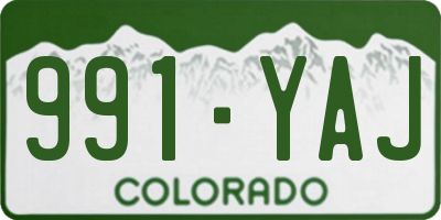CO license plate 991YAJ