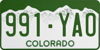 CO license plate 991YAO