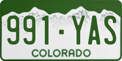 CO license plate 991YAS