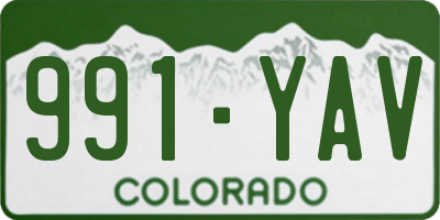 CO license plate 991YAV