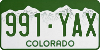CO license plate 991YAX