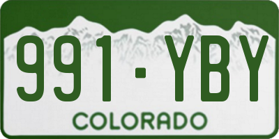 CO license plate 991YBY
