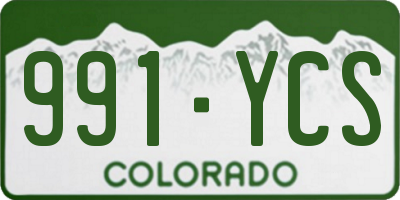 CO license plate 991YCS