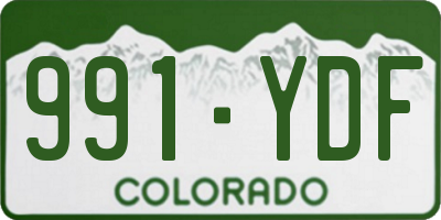 CO license plate 991YDF