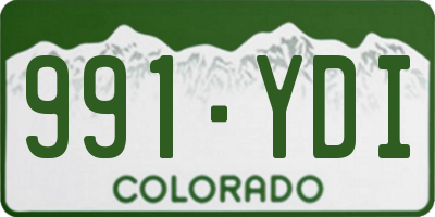 CO license plate 991YDI