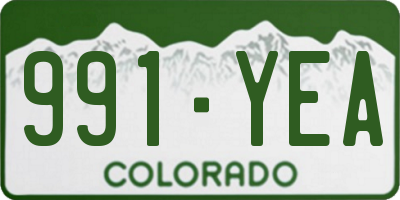 CO license plate 991YEA