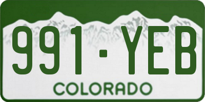 CO license plate 991YEB