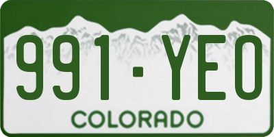 CO license plate 991YEO