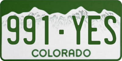 CO license plate 991YES