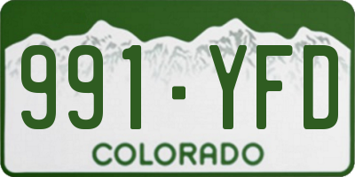 CO license plate 991YFD