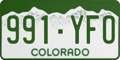 CO license plate 991YFO
