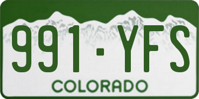 CO license plate 991YFS