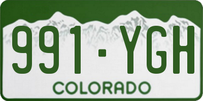 CO license plate 991YGH