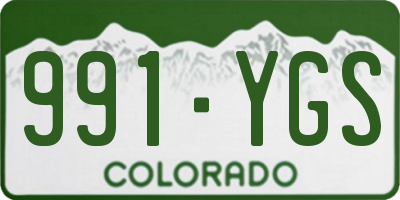 CO license plate 991YGS