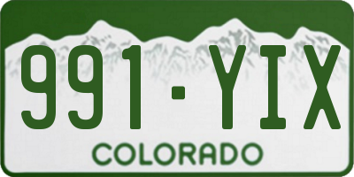 CO license plate 991YIX