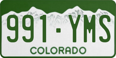 CO license plate 991YMS