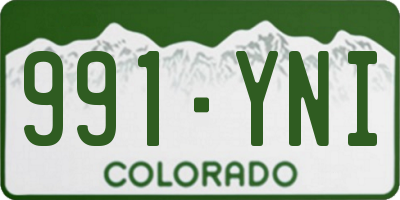 CO license plate 991YNI