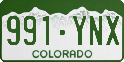 CO license plate 991YNX